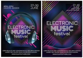 affiche du festival de musique électro pour la fête vecteur