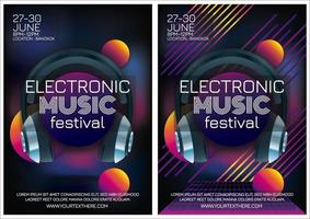 affiche de musique électro de festival de musique pour la fête vecteur