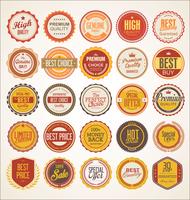 Collection de badges et étiquettes vintage rétro vecteur