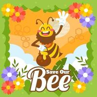 sauver notre concept d'abeille vecteur