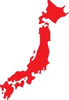 carte du japon rouge vecteur