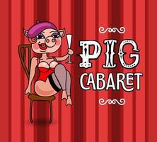 filles de cochon de cabaret. variété cabaret paris. quartier rouge. illustration vectorielle vecteur