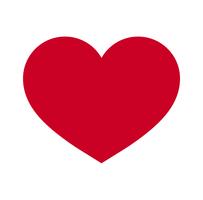 Cœur, symbole de l&#39;amour et de la Saint-Valentin. Icône plate rouge isolée sur fond blanc. Illustration vectorielle - vecteur