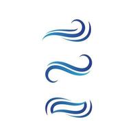 vecteur d'icône de vague d'eau et conception de logo de plage de l'océan et résumé de la nature