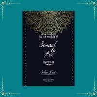 Fond Orné De Mandala Or De Luxe Pour Invitation De Mariage, Couverture De Livre Avec Style Élément Mandala Vecteur Premium