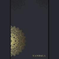 Fond Orné De Mandala Or De Luxe Pour Invitation De Mariage, Couverture De Livre Avec Style Élément Mandala Vecteur Premium