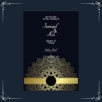 Fond Orné De Mandala Or De Luxe Pour Invitation De Mariage, Couverture De Livre Avec Style Élément Mandala Vecteur Premium
