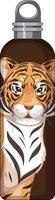 une bouteille thermos marron avec motif tigre vecteur