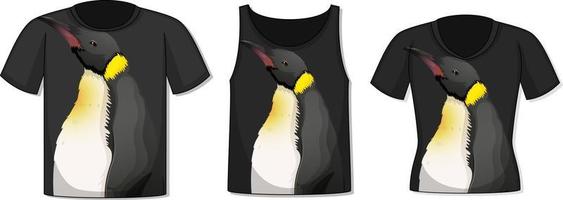 devant du t-shirt avec modèle de pingouin vecteur