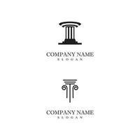 ancien pilier colonnes grec rome athènes bâtiment historique logo design vecteur