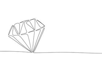 diamant un ligne continu bannière. ligne art bijoux concept bannière. contour vecteur illustration.