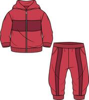 des gamins porter sweat à capuche et joggeur transpiration costume ensemble Piste costume vecteur illustration