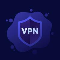 vpn icône avec une bouclier, vecteur conception