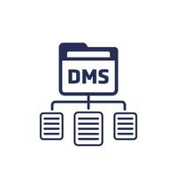 dms, document la gestion système icône sur blanc vecteur
