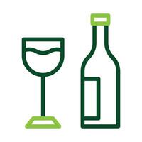 verre du vin icône bicolore vert Couleur Pâques symbole illustration. vecteur