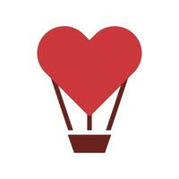 air ballon l'amour icône solide marron rouge style Valentin illustration symbole parfait. vecteur