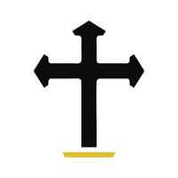 salib icône solide gris Orange Couleur Pâques symbole illustration. vecteur