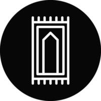 couverture icône ligne arrondi noir blanc Couleur Ramadan symbole illustration parfait. vecteur