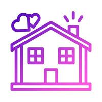 maison l'amour icône pente violet rose style Valentin illustration symbole parfait. vecteur