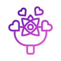 bouquet l'amour icône pente violet rose style Valentin illustration symbole parfait. vecteur