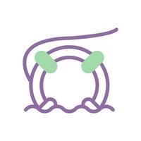 bouée de sauvetage icône bichromie violet vert été plage symbole illustration vecteur