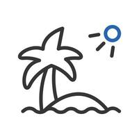 île icône bicolore bleu gris été plage symbole illustration. vecteur