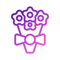 bouquet l'amour icône pente violet rose style Valentin illustration symbole parfait. vecteur