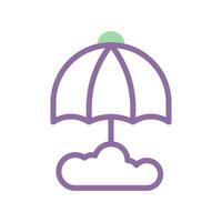 parapluie icône bichromie violet vert été plage symbole illustration vecteur