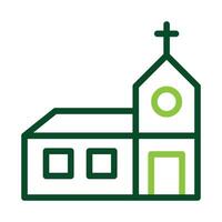 cathédrale icône bicolore vert Couleur Pâques symbole illustration. vecteur