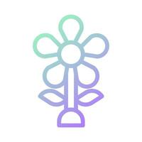 fleur icône pente vert violet Couleur Pâques symbole illustration. vecteur
