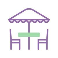 parapluie icône bichromie violet vert été plage symbole illustration vecteur