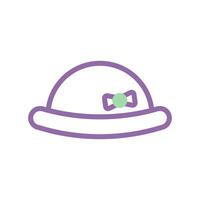 chapeau icône bichromie violet vert été plage symbole illustration vecteur