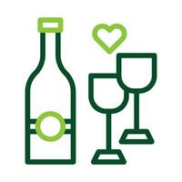 verre du vin icône bicolore vert Couleur Pâques symbole illustration. vecteur