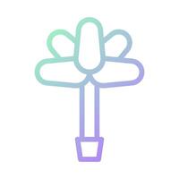 fleur icône pente vert violet Couleur Pâques symbole illustration. vecteur