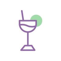 boisson icône bichromie violet vert été plage symbole illustration vecteur