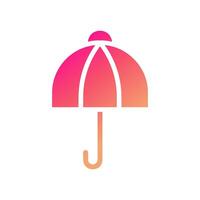 parapluie icône solide pente rose Jaune été plage symbole illustration. vecteur