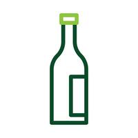 verre du vin icône bicolore vert Couleur Pâques symbole illustration. vecteur