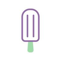 la glace crème icône bichromie violet vert été plage symbole illustration vecteur