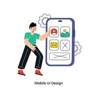 mobile ui conception plat style conception vecteur illustration. Stock illustration