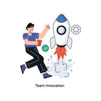 équipe innovation plat style conception vecteur illustration. Stock illustration