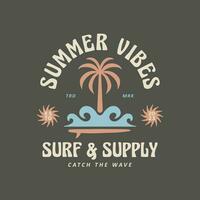 ancien le surf logo conception modèle pour le surf club, le surf boutique, le surf marchandise. vecteur