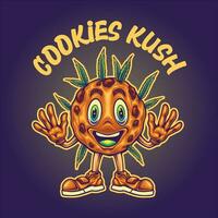 biscuits kush savoureux cannabis cuit bien vecteur des illustrations pour votre travail logo, marchandise T-shirt, autocollants et étiquette conceptions, affiche, salutation cartes La publicité affaires entreprise