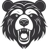 ours logo vecteur en colère féroce courageux effrayant bête sauvage exubérant grisonnant la nature forêt