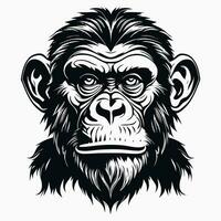 singe vecteur logo Facile réaliste la nature primate Afrique gorille ouistiti chimpanzé art dessin illustration sauvage animal