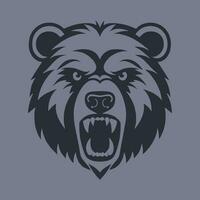 ours logo vecteur en colère féroce courageux effrayant bête sauvage exubérant grisonnant la nature forêt