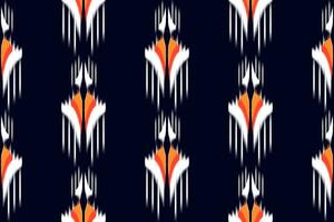 sans couture modèle de ikat cachemire, traditionnel sans couture modèle, noir Contexte. aztèque style, abstrait broderie, vecteur conception pour impression en tissu texture.