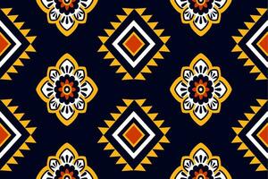 Jaune coloré fleur modèle chevron art conception populaire broderie aztèque géométrique art impressions conception pour tapis, fond d'écran, vêtements, envelopper, chiffon, couverture, noir Contexte vecteur