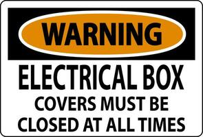 avertissement signe électrique boîte couvertures doit être fermé à tout fois vecteur