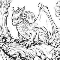 dragon coloration page pour les adolescents vecteur