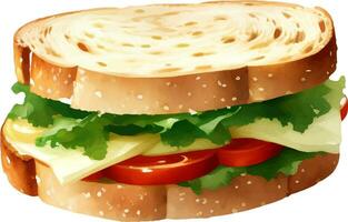 sandwich détaillé main tiré illustration vecteur isolé